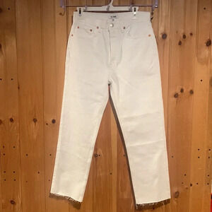 Re/Done White High-Rise Straight Jeans